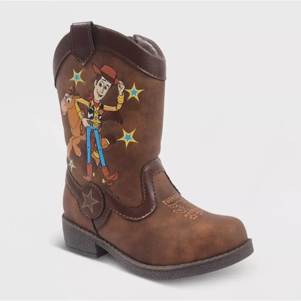 Disney Pixar Kids Brown Toy Story Kids Cowboy Western Boots Size 5